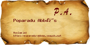 Poparadu Abbás névjegykártya
